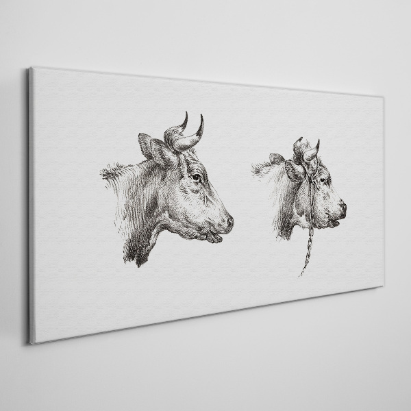 Portrait of two cows Canvas wall art