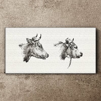 Portrait of two cows Canvas wall art