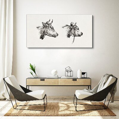 Portrait of two cows Canvas wall art