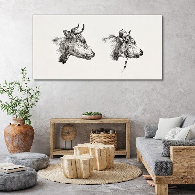 Portrait of two cows Canvas wall art