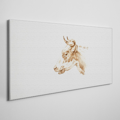 Portrait of a cow in shades of brown Canvas wall art