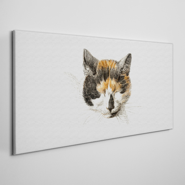 Portrait of a cat in shades of brown Print on canvas