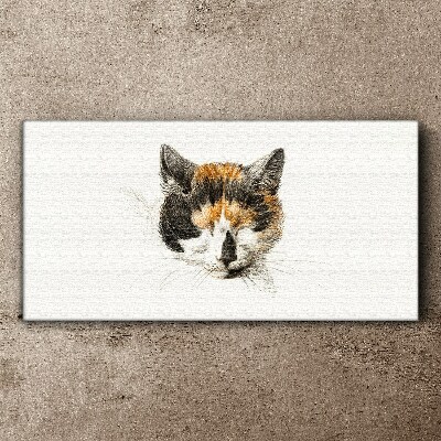Portrait of a cat in shades of brown Print on canvas