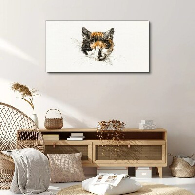 Portrait of a cat in shades of brown Print on canvas