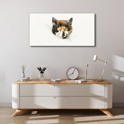 Portrait of a cat in shades of brown Print on canvas