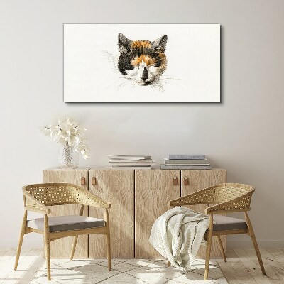 Portrait of a cat in shades of brown Print on canvas
