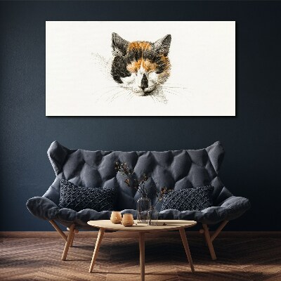 Portrait of a cat in shades of brown Print on canvas