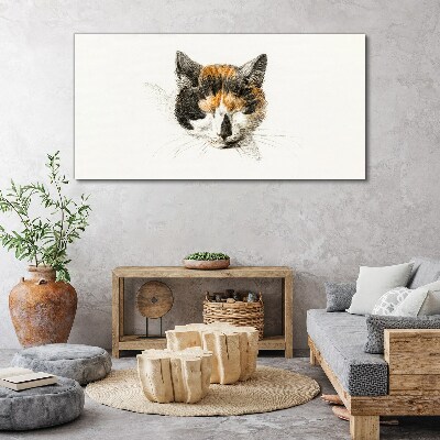 Portrait of a cat in shades of brown Print on canvas