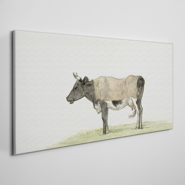 Cow in the meadow Print on canvas