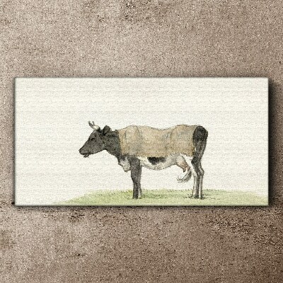 Cow in the meadow Print on canvas