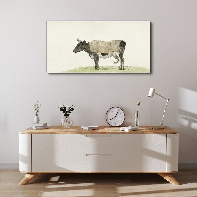 Cow in the meadow Print on canvas