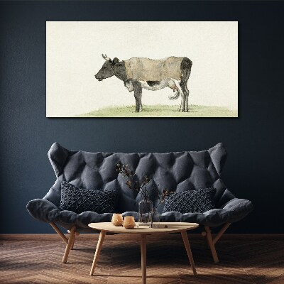 Cow in the meadow Print on canvas
