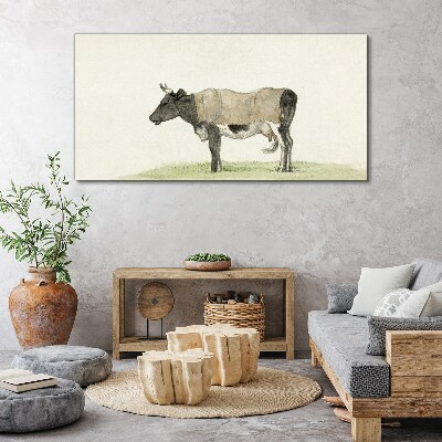 Cow in the meadow Print on canvas