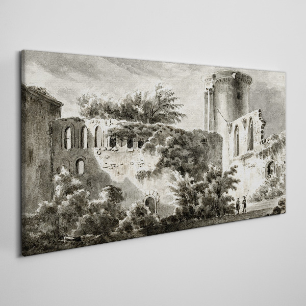 Ruins in the landscape Canvas wall art