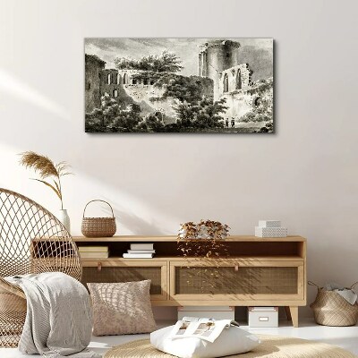 Ruins in the landscape Canvas wall art