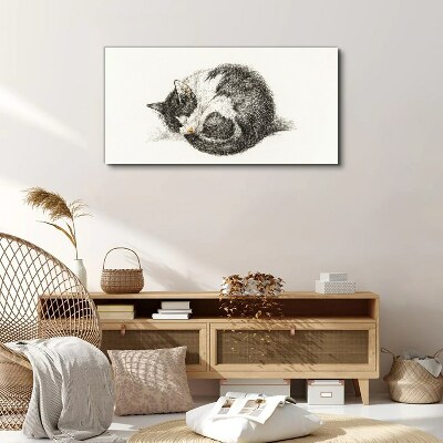 Cat's dream in monochromatic shades Print on canvas