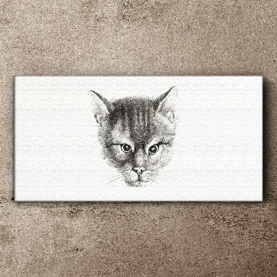 Portrait of a cat in shades of gray Canvas wall art