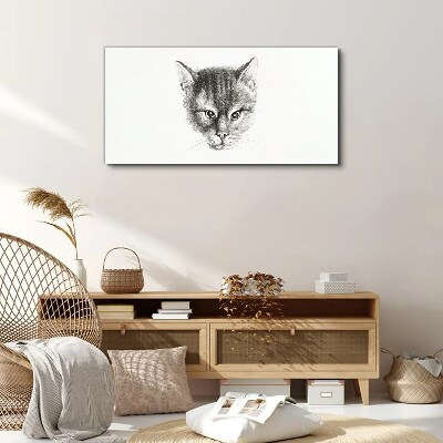 Portrait of a cat in shades of gray Canvas wall art