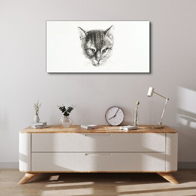 Portrait of a cat in shades of gray Canvas wall art