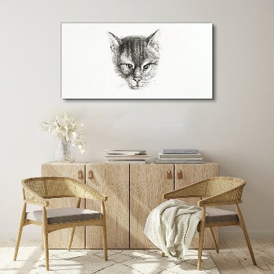 Portrait of a cat in shades of gray Canvas wall art