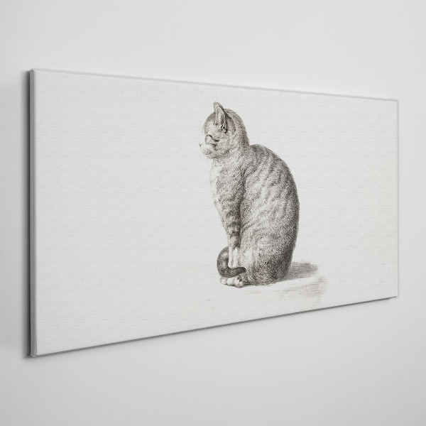 Sitting cat Print on canvas