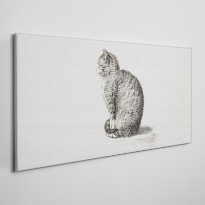Sitting cat Print on canvas