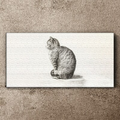 Sitting cat Print on canvas