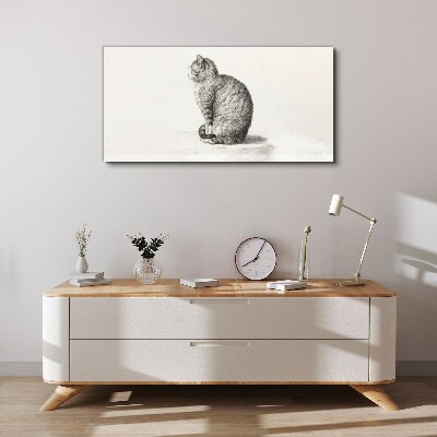Sitting cat Print on canvas