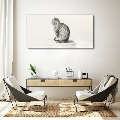 Sitting cat Print on canvas