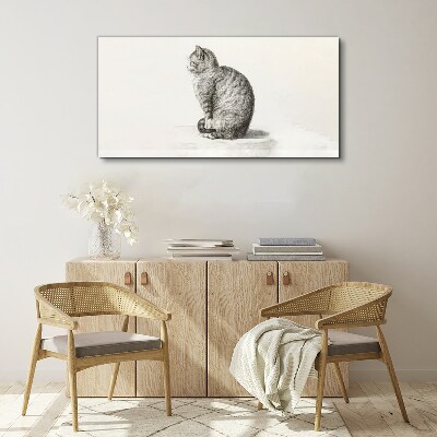 Sitting cat Print on canvas