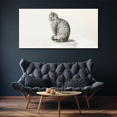 Sitting cat Print on canvas