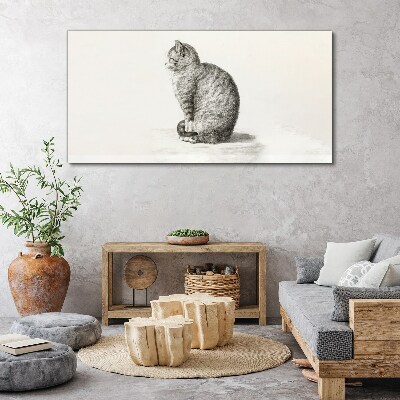 Sitting cat Print on canvas