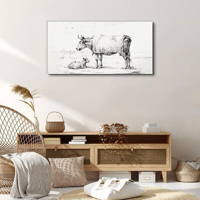 Figure animal cow calf Canvas Wall art