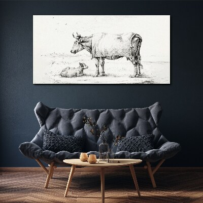 Figure animal cow calf Canvas Wall art