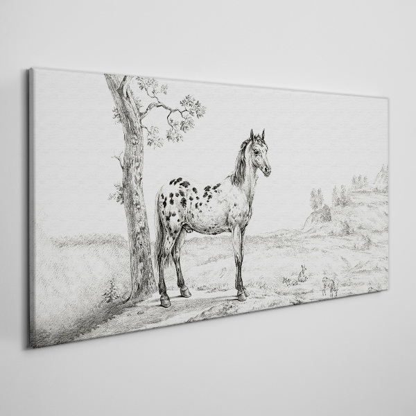 Horses in the landscape Print on canvas