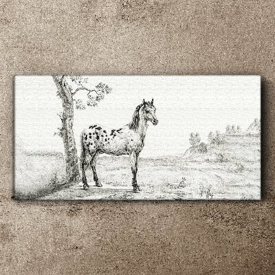 Horses in the landscape Print on canvas