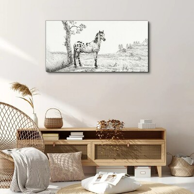 Horses in the landscape Print on canvas