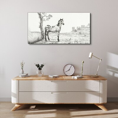Horses in the landscape Print on canvas