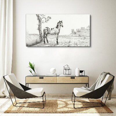 Horses in the landscape Print on canvas