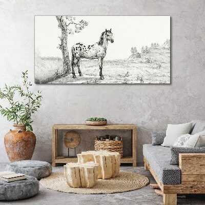 Horses in the landscape Print on canvas