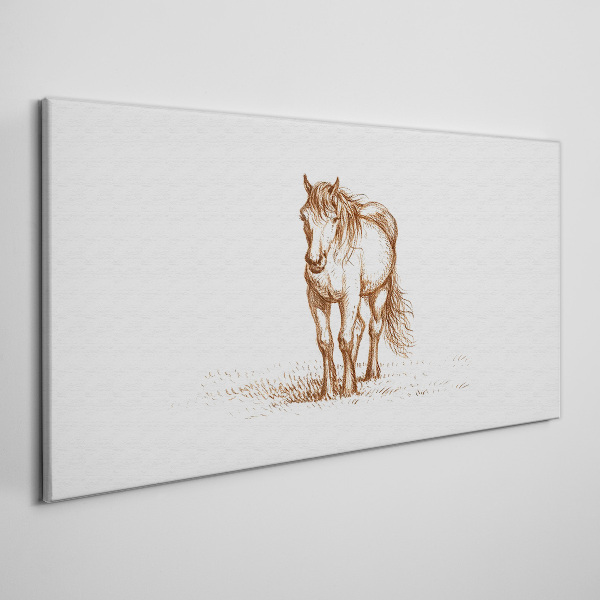 Horse in the meadow Canvas wall art