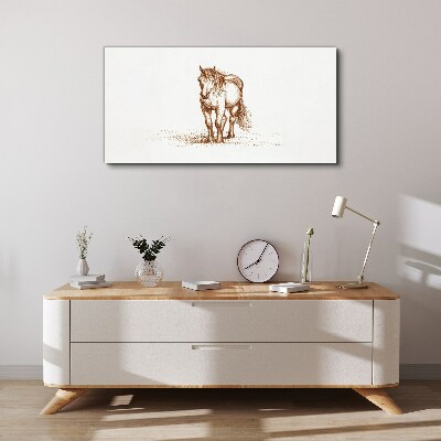 Horse in the meadow Canvas wall art