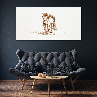 Horse in the meadow Canvas wall art