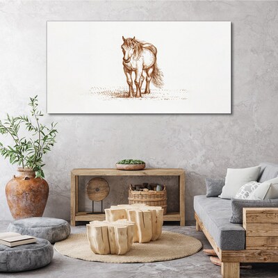 Horse in the meadow Canvas wall art