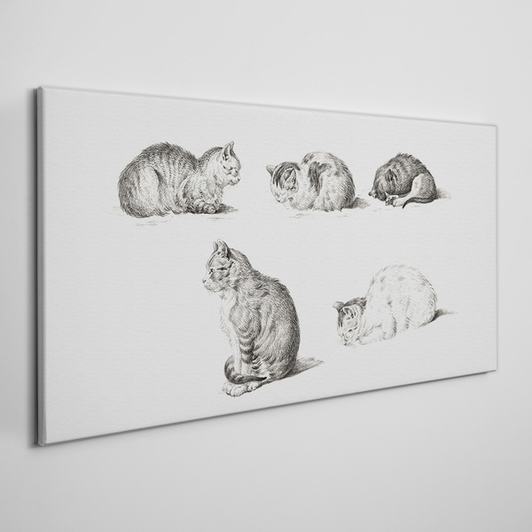 Different postures of cats Canvas wall art