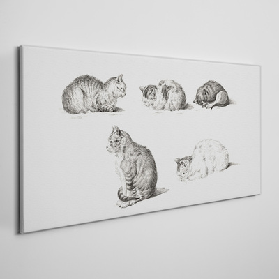 Different postures of cats Canvas wall art