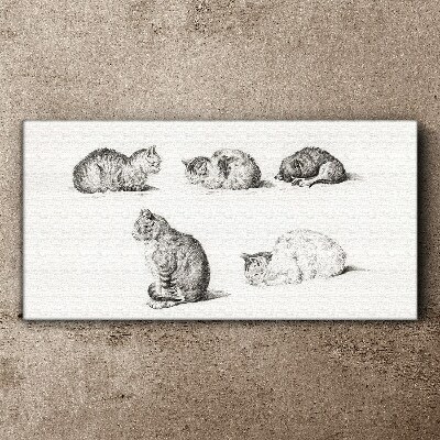 Different postures of cats Canvas wall art