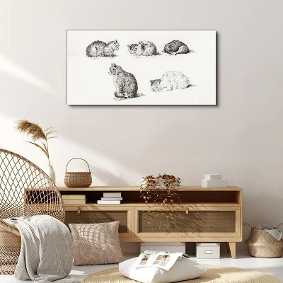 Different postures of cats Canvas wall art