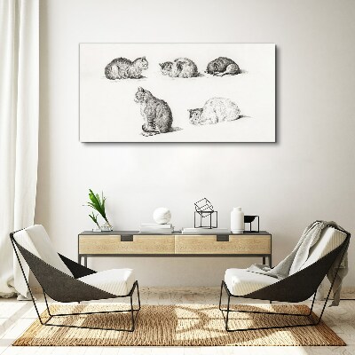 Different postures of cats Canvas wall art