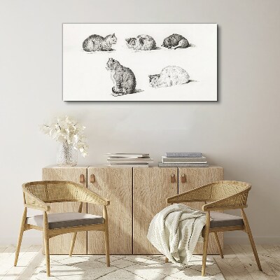 Different postures of cats Canvas wall art